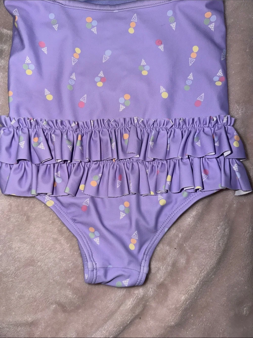 GAP Purple Kids One-Piece Swimsuit with Pastel Ice Cream Print